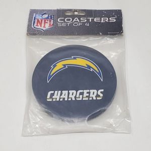 NFL Los Angeles Chargers Heavy Duty Rubber Vinyl Coasters 4 pack